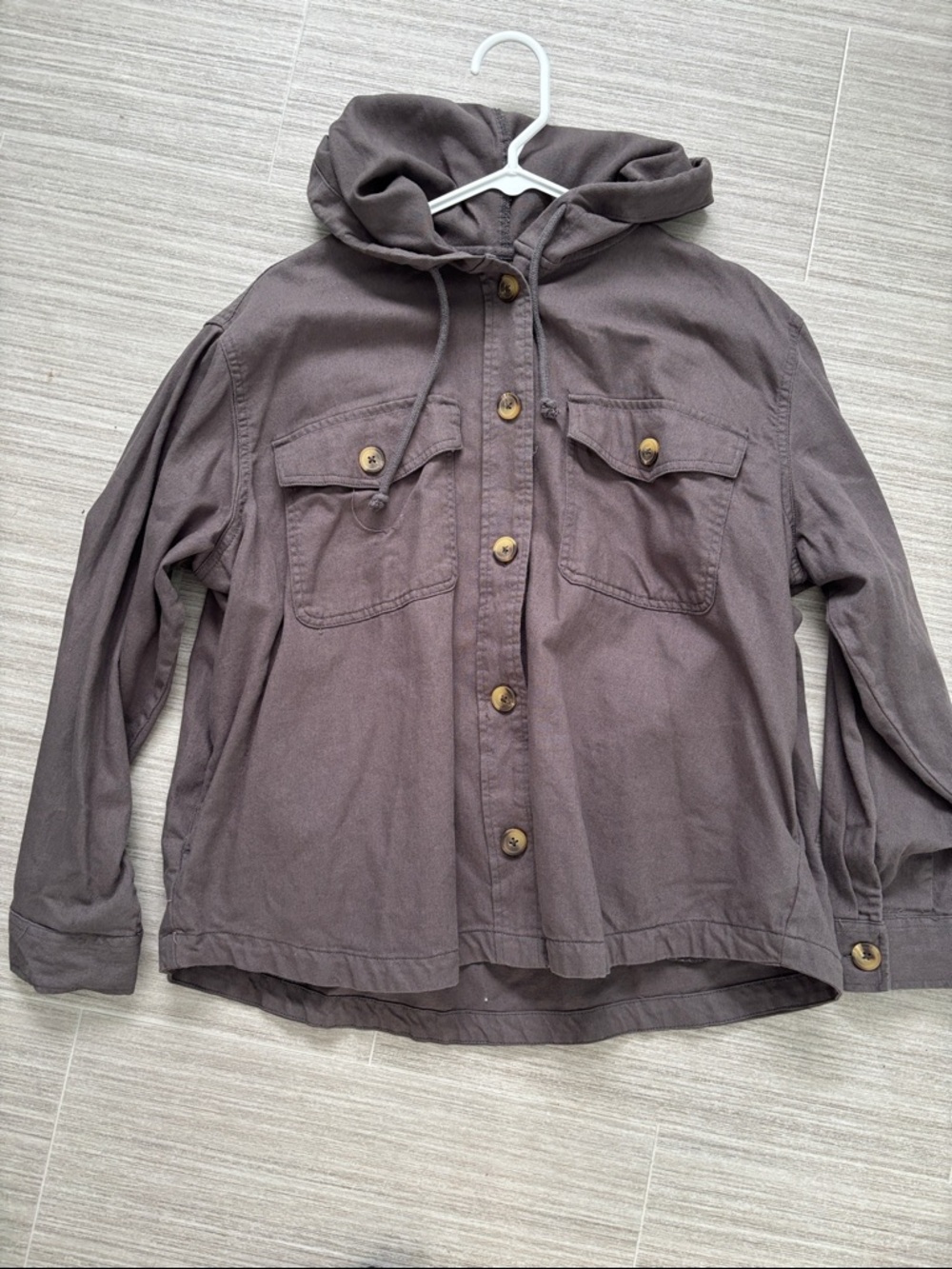 🌻5/$20🌻 Maurices Hooded Button-Up Jacket in Taupe